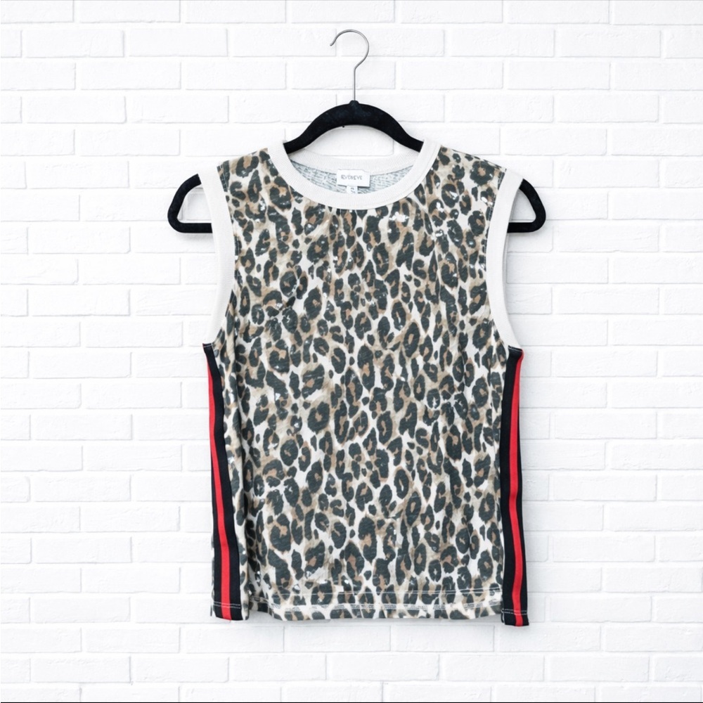 Evereve Beckham Leopard Tank Top Shirt animal print - Picture 2 of 4